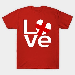 White Red English LOVE T-Shirt